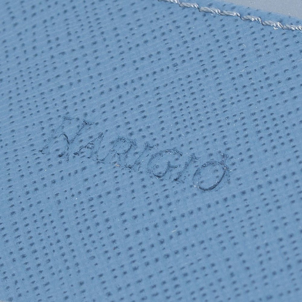 Portacarte di credito pelle celeste, porta documenti tascabile unisex